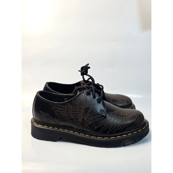 New Dr Martens 1461 Phoenix Vintage Smooth Leather Shoes Black Brown Women Sz  7